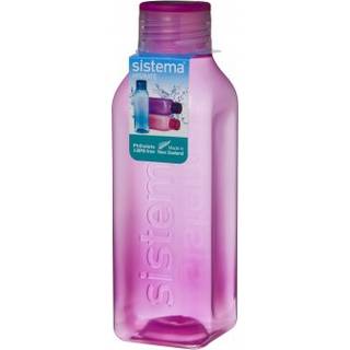 Drikkedunk m. skruelåg 725 ml firkantet: lime, blå, pink, lilla, melon, sort