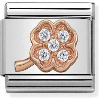 Nomination Rose Gold Pave Clover Charm - Stainless Steel