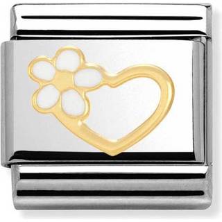 Nomination White Enamel Flower Heart Charm