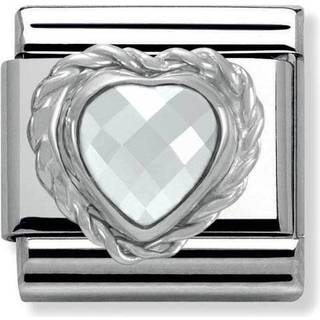Nomination Clear Crystal Heart Charm - Silver