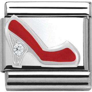 Nomination Classic - SilverShine aus Edelstahl mit 925er Silber, Email und Zirkonia - Schuh Rot - 330305/10 - silber
