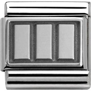 Nomination Plate of Three Rectangles Charm - Silver