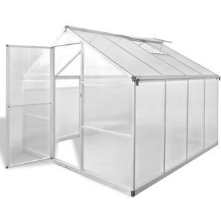 forstærket drivhus med bundramme 6,05 m² aluminium