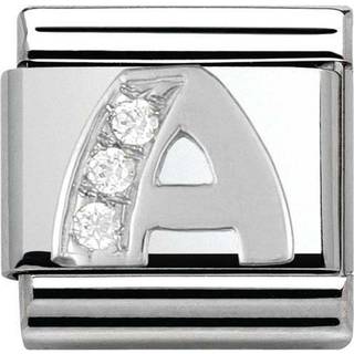 Nomination Silver Cubic Zirconia Letter Charm - A
