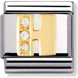 Nomination Classic - BUCHSTABEN Edelstahl, 18K-Gold und Cubic Zirc. (H) - gold