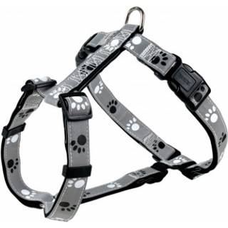 Trixie Silver Reflect H-harness XS-S: 30-40 cm/15 mm black/silver grey