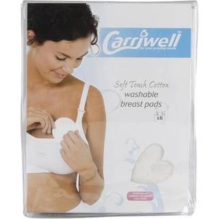 Carriwell Washable Breast Pads White - 6 stk