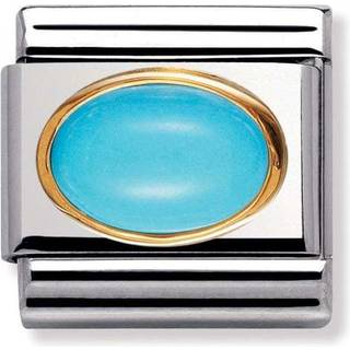 Nomination Classic - EDELSTEINE OVAL aus Edelstahl und 18K-Gold (TURKIS) - blau