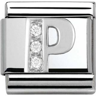 Nomination Silver Cubic Zirconia Letter Charm - P