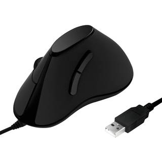 LogiLink Ergonomic vertical mouse USB 100dpi black - Vertical mouse - Optisk - 5 knapper - Sort