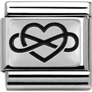 Nomination Black Infinity Heart Charm - Stainless Steel