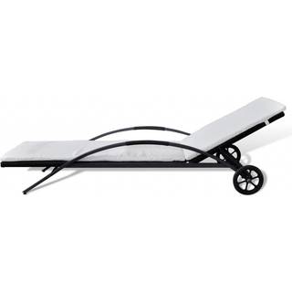 Liggestol Med Hynde & Hjul Polyrattan - Antracitgrå