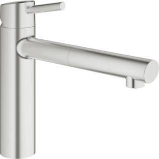 Grohe Concetto new etgrebsbatteri 198mm tud t/kv m/udtr.sp Supersteel