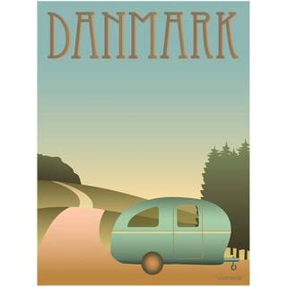 Tilbud: Spar 80% - Danmark Camping - Plakat 30x40 cm fra ViSSEVASSE