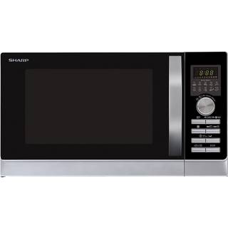 Sharp R-843INW - mikrobølgeovn med varmeledning og grill - fritstående - sølv