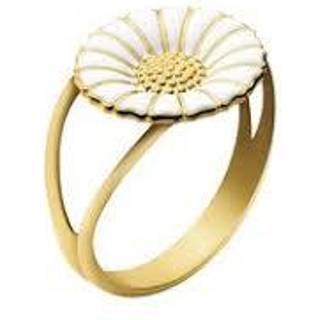 Studio Z Marguerit ring - 10 mm hvid/forgyldt