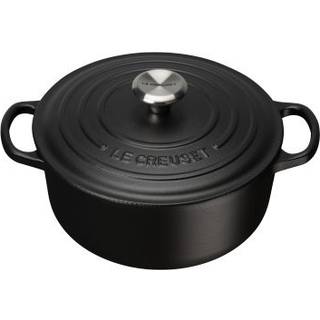 Le Creuset Bräter Signature Rund Gusseisen Schwarz 20cm