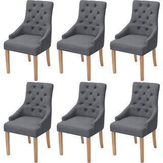 spisebordsstole 6 stk. stof cremefarvet