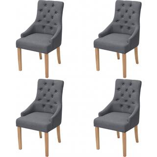 spisebordsstole 4 stk. stof cremefarvet