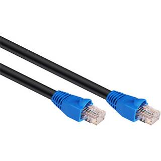 CAT 6 Udendørs-patchkabel, U/UTP, sort, 15m
