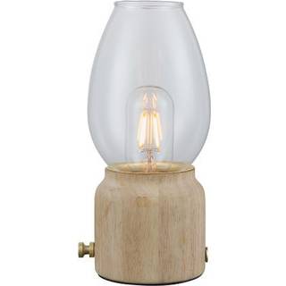 Halo Design Like Aladdin Bordlampe Mørk Træ Med Dæmper