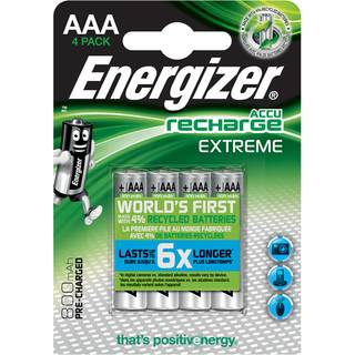 Energizer Recharge Extreme Batteri genopladelig, AAA, 1,2 V, pakke med 4