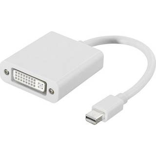 DELTACO Mini Displayport til DVI-I adapter - Hvid