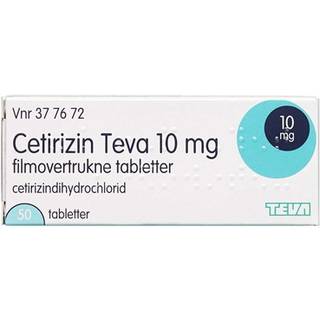 Cetirizin "Teva" 10 mg 50 stk Filmovertrukne tabletter
