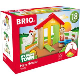 BRIO My Home Town Hønsehus 30305 - hønsehus med figur og høne - 8 dele