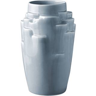 Knabstrup Keramik Plateau vase lyseblå 25 cm