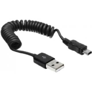 Delock USB-A 2.0-kabel han til USB mini-han spiralkabel