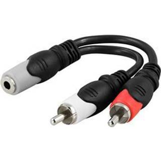 DELTACO DELTACO multimedie-adapter 3,5 mm ho til 2 x RCA ha, 10 cm 7340004625650