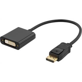 DELTACO DisplayPort to DVI-D Single Link adapter, 20-pin male to 24 + 1