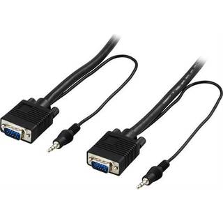 Monitorkabel med 3.5mm lyd (HD15 han-han, uden pin9) | 5 meter | PRIS-MATCH