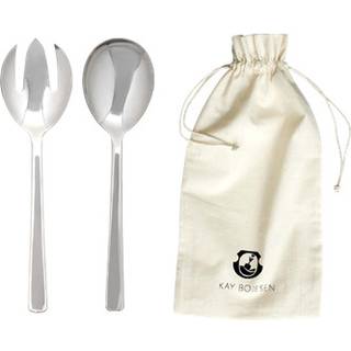 Kay Bojesen Cutlery - 'Grand Prix' salad set, matte steel in Silver Stainless steel