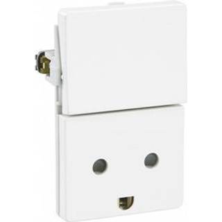 LK Fuga stikkontakt - 1½ modul - Med jord og afbryder - Hvid