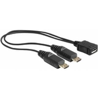 DeLOCK Micro USB-splitterkabel (1 hun til 2 han) | 20 cm | PRIS-MATCH