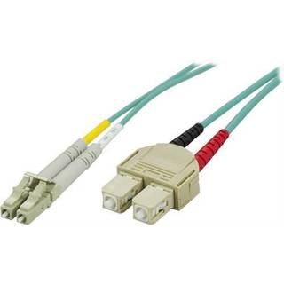 DELTACO fiberkabel, <b>LC - SC</b>, 50/125, OM3, duplex, multimode, 1m