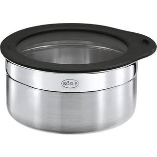 Rösle Dose 12 cm / 0,7 L mit Frischhaltedeckel aus Glas - Silber