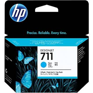 HP 711 / CZ134A 3-Pack - Cyan Ink - Blækpatron Cyan