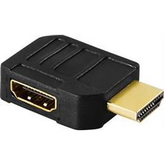 DELTACO HDMI-adapter, 19-pin han til hun, vinklet (HDMI-21)