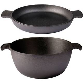 Skeppshult Grytstapel 2-teiliges Set mit Bräter 27 cm / 4,5 L & Deckel / Bratpfanne - Gusseisen - Schwarz