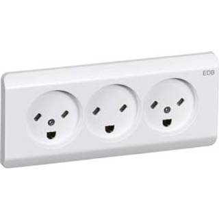 LK OPUS 66 stikkontakt tripel EDB 2-pol med jord 2½ modul, hvid