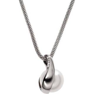 Agnethe Pearl Pendant Halskæde, Stål, 47 cm