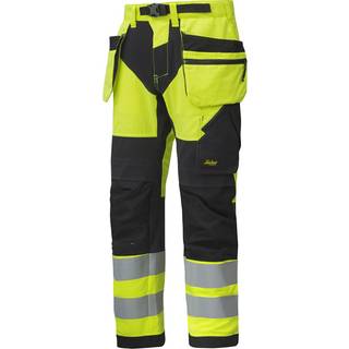 Snickers Workwear 6932 FlexiWork Håndværkerbukser Bemærk, gul/sort Hi-Vis, gul/sort
