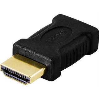 DELTACO HDMI-adapter, mini HDMI hun til HDMI han, 19-pin hun-han, guld