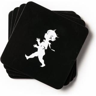 Solstickan Design Solstickan glascoasters 10x10 cm 4-pak Sort