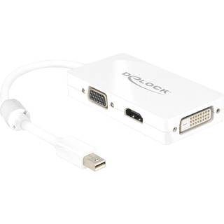 Delock Mini Displayport til DVI/HDMI/VGA adapter - Hvid