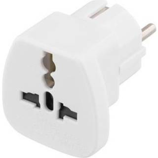DELTACO rejseadapter,UK/US/Italien/Schweiz - EU, 250V/16A, jordet, hvi