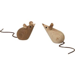 Lucie Kaas - Musepar i ask og tropisk kastanje - H: 5,5 cm.